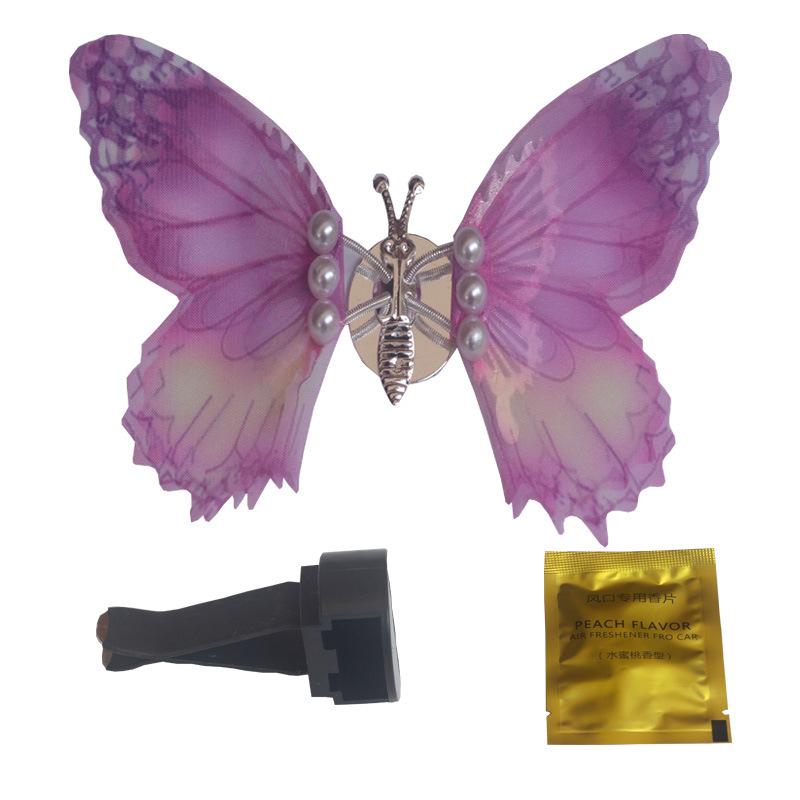 Moving butterfly car ornament, air vent decoration, creative and therapeutic Chinese style car interior decoration.